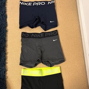 Nike Pro Shorts bundle - Navy, Gray, and Black